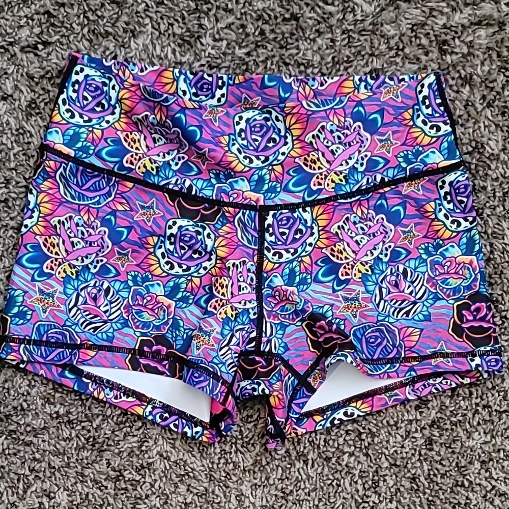 NWT Peachy Athletic Rose/Leopard Printed Shorts